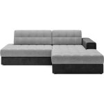 Les tendances - canap d'angle kelly velours - rangement et convertible - gris fonc / gris - mridienne ...