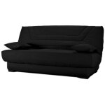 Les tendances - canap� clic clac tissu avec rangement matelas bultex 20cm sabor 193cm - noir