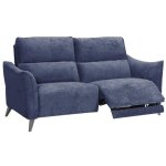 Les tendances - canap de relaxation lectrique tissu chenill doux et moelleux bakay - bleu fonc - ...