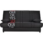 Les tendances - clic clac imprimé noir design 130x190 matelas 11cm Les tendances - clic clac imprimé noir design 130x190 matelas 11cm