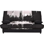 Les tendances - clic clac noir imprimé new york 130x190 matelas 11cm Les tendances - clic clac noir imprimé new york 130x190 matelas 11cm
