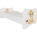 Les tendances - lit enfant bois blanc imprim petit roi lion 70x140 ou 80x160 - sommier et matelas inclus ...