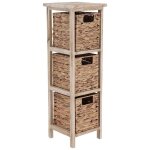 Tendance - chiffonnier 3 paniers jacinthe coloris naturel