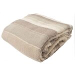 Tendance perso - plaid jet� de canap� / jet� de lit tiss� - akola - 125x150 cm - ecru - 100% coton - ...