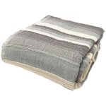 Tendance perso - plaid jet� de canap� / jet� de lit tiss� - akola - 125x150 cm - gris - 100% coton - ...