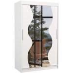 Les tendances - petite armoire de chambre 2 portes coulissantes bois blanc et miroir vaguz 120cm Les tendances - petite armoire de chambre 2 portes coulissantes bois blanc et miroir vaguz 120cm
