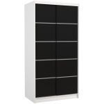 Les tendances - petite armoire de chambre blanche 2 portes coulissantes en bois noir rika 100cm