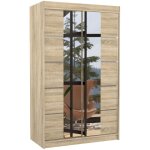 Les tendances - petite armoire design de chambre  coucher 2 portes coulissantes naturel et miroir kinzo ...