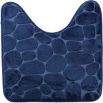 Tapis contour wc memoire de forme microfibre galet 45x50 cm - bleu marine tendance Tapis contour wc memoire de forme microfibre galet 45x50 cm - bleu marine tendance