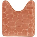 Tapis contour wc memoire de forme microfibre galet 45x50 cm - cuivre tendance