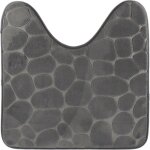 Tapis contour wc en microfibre  mmoire de forme 45x50 cm - gris fonc - design tendance