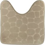Tapis contour wc memoire de forme microfibre galet 45x50 cm - taupe tendance Tapis contour wc memoire de forme microfibre galet 45x50 cm - taupe tendance