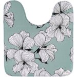 Tapis contour wc microfibre imprime 45x50 cm - ecrin vert tendance Tapis contour wc microfibre imprime 45x50 cm - ecrin vert tendance