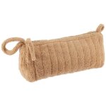 Trousse a maquillage coton effet velours - caramel tendance Trousse a maquillage coton effet velours - caramel tendance