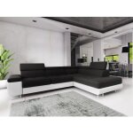 Tendencio - canapé d'angle convertible cotare noir / blanc Tendencio - canapé d'angle convertible cotare noir / blanc
