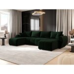 Tendencio - canap� d'angle panoramique molia en u vert