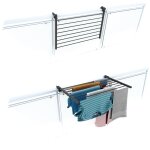Tendoir de balcon rabattable, séchoir à linge pour rambarde extérieur résistant foxydry duo, pour terrasses, ... Tendoir de balcon rabattable, séchoir à linge pour rambarde extérieur résistant foxydry duo, pour terrasses, ...