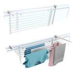 Tendoir de balcon rabattable, schoir  linge pour rambarde extrieur rsistant foxydry duo, pour terrasses, ...