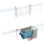 Tendoir de balcon rabattable, schoir  linge pour rambarde extrieur rsistant foxydry duo, pour terrasses, ...