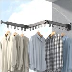 Tendoir à linge mural rétractable, étendoir à linge avec crochet, rotatif à 360°, triple pli, adapté ... Tendoir à linge mural rétractable, étendoir à linge avec crochet, rotatif à 360°, triple pli, adapté ...
