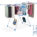 Relaxdays - tendoir à linge, tancarville pliable, 2 étages pratiques, h x l x p : 99 x 155 x 61 cm, blanc ... Relaxdays - tendoir à linge, tancarville pliable, 2 étages pratiques, h x l x p : 99 x 155 x 61 cm, blanc ...