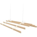 Tendoir de plafond avec syst�me de poulies couleur ivoire et 6 lattes en bois de 1, 8 m capacit� de charge ...