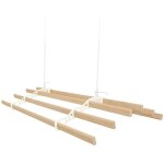 Tendoir de plafond avec syst�me de poulies couleur ivoire et 6 lattes en bois de 2, 4 m capacit� de charge ...