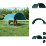 Vidaxl - tente pour btail pvc 3, 7x3, 7 m vert - abri animal - tente agricole - abri cheval - abri vache ...