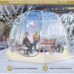 Tente bulle pop - up igloo transparent en pvc 630� 265 x 265 cm r�sistant aux intemp�ries abri d'hiver ...