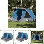 Tente de camping - tente de cabine familiale 6 personnes bleu imperm�able
