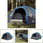 Tente de camping  dme 4 personnes bleu impermable - tente de camping - tente dome - tente impermable ...