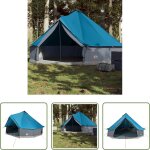 Tente de camping - tente familiale tipi 6 personnes bleu imperm�able