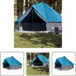 Tente de camping - tente familiale tipi 8 personnes bleu imperm�able