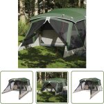 Tente de camping avec porche 4 personnes vert impermable - tente de camping - tente familiale - tente ...