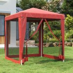 Avimac - tente de fête avec 4 parois latérales en maille rouge 2x2m pehd Avimac - tente de fête avec 4 parois latérales en maille rouge 2x2m pehd