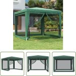 Tente de fête avec 4 parois latérales en maille vert 3x3 m pehd - tents de jardin - abri solaire - tonnelles ... Tente de fête avec 4 parois latérales en maille vert 3x3 m pehd - tents de jardin - abri solaire - tonnelles ...