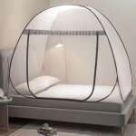 Tente de lit pop - up avec dessus en maille, tente de lit moustiquaire, convient pour l'int�rieur et ...