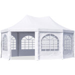 Tente pagode toolport 4x5, 5m montage simple et rapide, avec fen�tres, b�che pvc 700, blanc