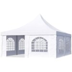 Tente pagode toolport 5x5m montage simple et rapide, avec fentres, bche pvc 700, blanc