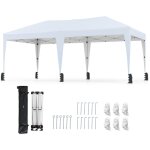 Tente pliante 6 x 3m, tonnelle pop - up portable d'extérieur avec sac à roulettes, 12 piquets, 6 cordes ... Tente pliante 6 x 3m, tonnelle pop - up portable d'extérieur avec sac à roulettes, 12 piquets, 6 cordes ...