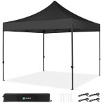 Vonroc - tente de r�ception 3x3m - premium, pliable, imperm�able, uv50 + , noir