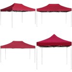 Tente de rception pliable aluminium 4, 5x3 m bordeaux - tente de reception - tente pliante - abri solaire ...