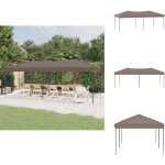 Tente de rception pliable taupe 3x6 m - tente de rception pliablle - abri extrieur - parasol - gazebo ...