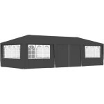 Tente de rception, tonnelle et pergola de jardin, barnum et parois latrales 4x9 m anthracite 90 g, ...