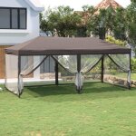Maison chic - tente de réception, tonnelle et pergola de jardin, barnum pliable avec parois taupe 3x6 ... Maison chic - tente de réception, tonnelle et pergola de jardin, barnum pliable avec parois taupe 3x6 ...