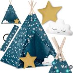 Tente tipi pour enfant avec lumières nukido - bleu Tente tipi pour enfant avec lumières nukido - bleu
