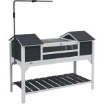 Terrarium maison tortue terrestre - enclos tortue 2 niches, support lampe r�glable, toit ouvrable, �tag�re ...