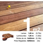 Terrasseenbois. fr - kit complet terrasse bois exotique cumaru pour 1 m ? lames 1, 85 m, lambourdes ...