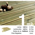 Terrasseenbois. fr - kit terrasse pin autoclave vert pour 1 m ? lames 4, 8 m, lambourdes 4, 2 m et visserie ...