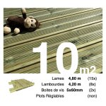 Terrasseenbois. fr - kit terrasse pin autoclave vert pour 10 m² ? lames 4, 8 m, lambourdes 4, 2 m et ... Terrasseenbois. fr - kit terrasse pin autoclave vert pour 10 m² ? lames 4, 8 m, lambourdes 4, 2 m et ...